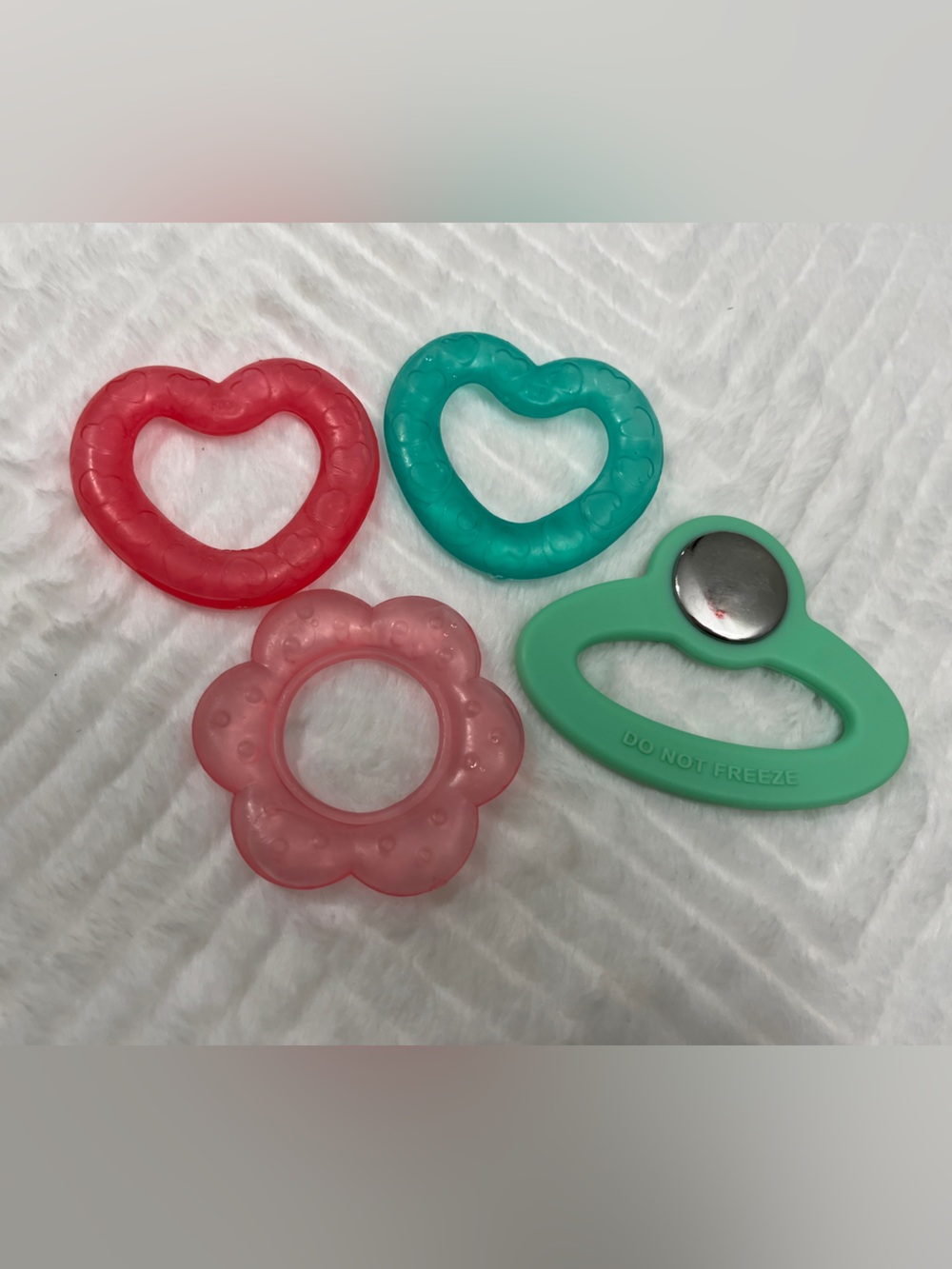 Bright Starts Baby Teething Rings‎ Toofeze Pink, Red, Teal